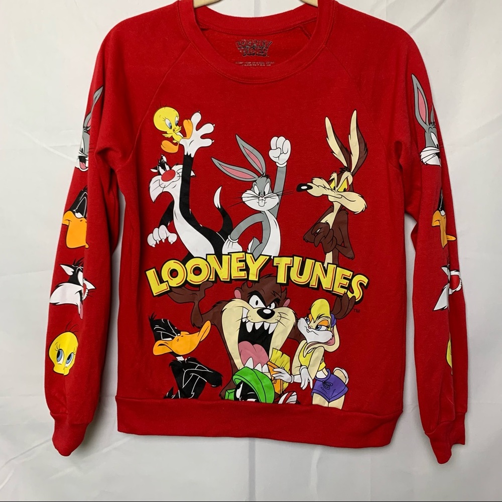 LOONEY TUNES SZ XS Bugs TAZ Tweety Women's JUNIORS LONG SLEEVE Sweatshirt